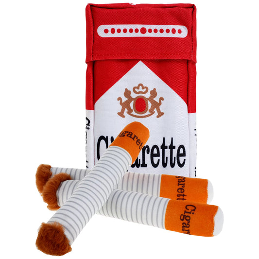 Dog Cigarette Toys Creative Cigar Interactive Plush Chewing Toy with Squeaky Sound Funny Puppies Toys for Small to Medium Breed